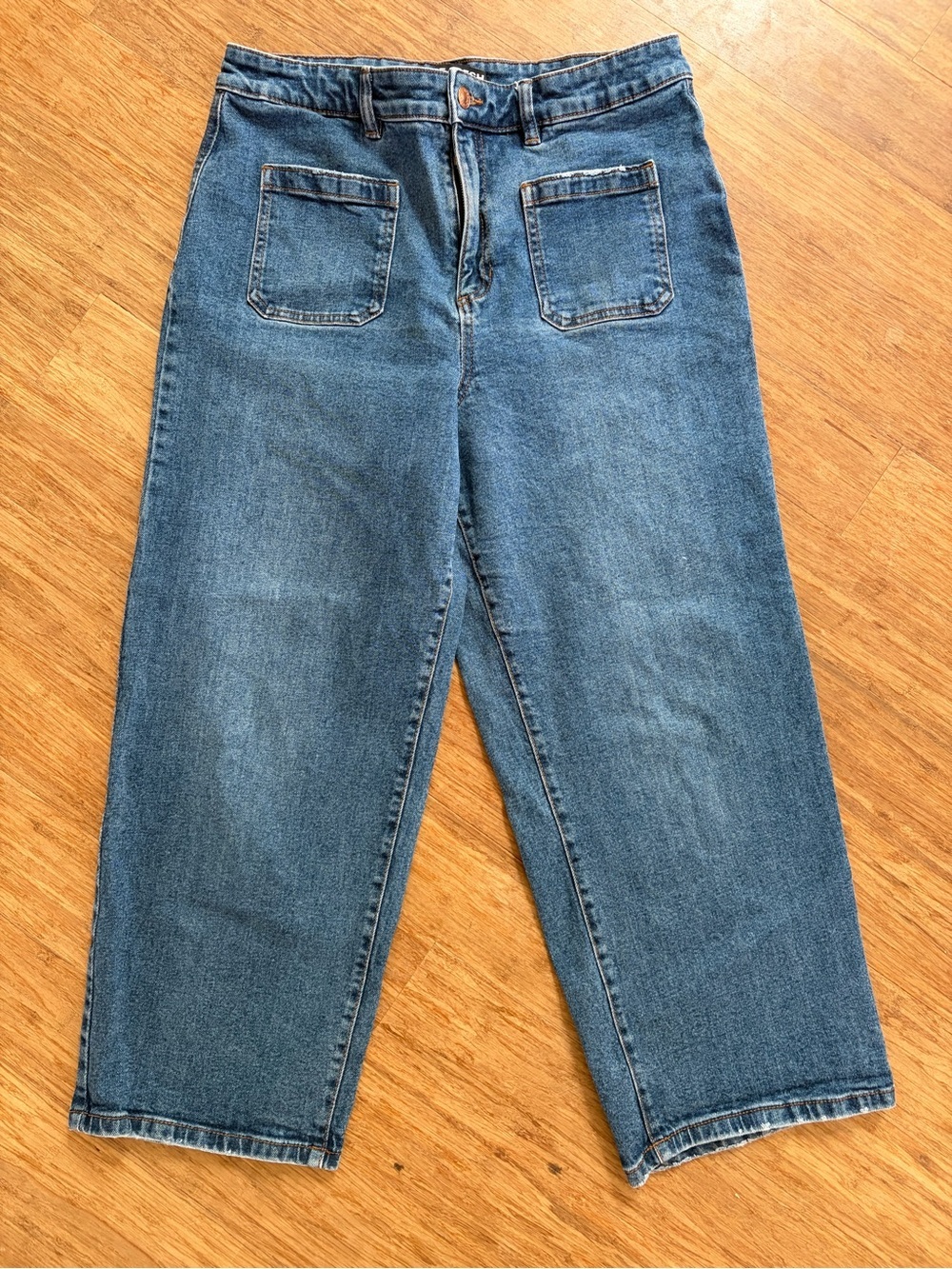 Joe Fresh High Rise Wide Leg Crop Jeans Medium Wash Denim Size 32
